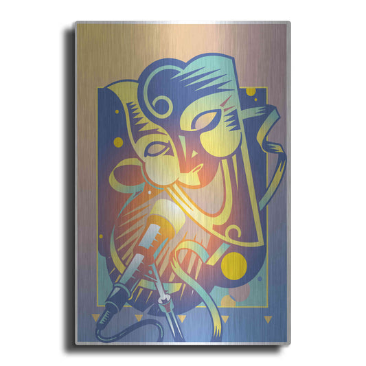 Luxe Metal Art 'The Happy Microphone' by David Chestnutt, Metal Wall Art