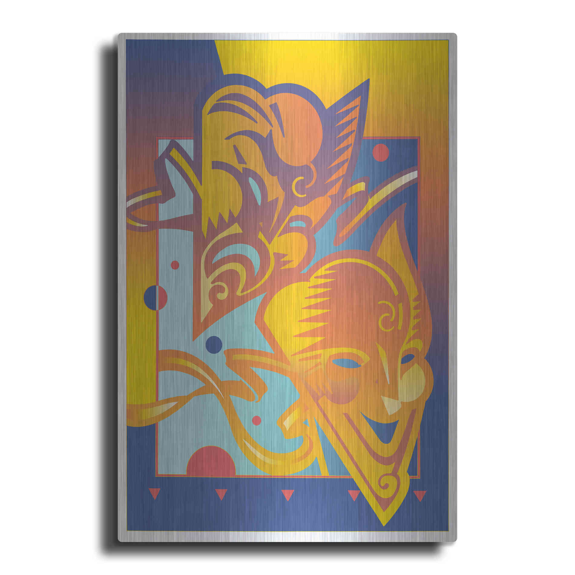 Luxe Metal Art 'Theatre Masks' by David Chestnutt, Metal Wall Art