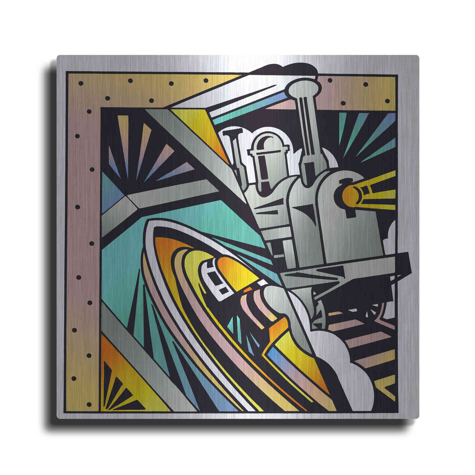 Luxe Metal Art 'Transportation' by David Chestnutt, Metal Wall Art