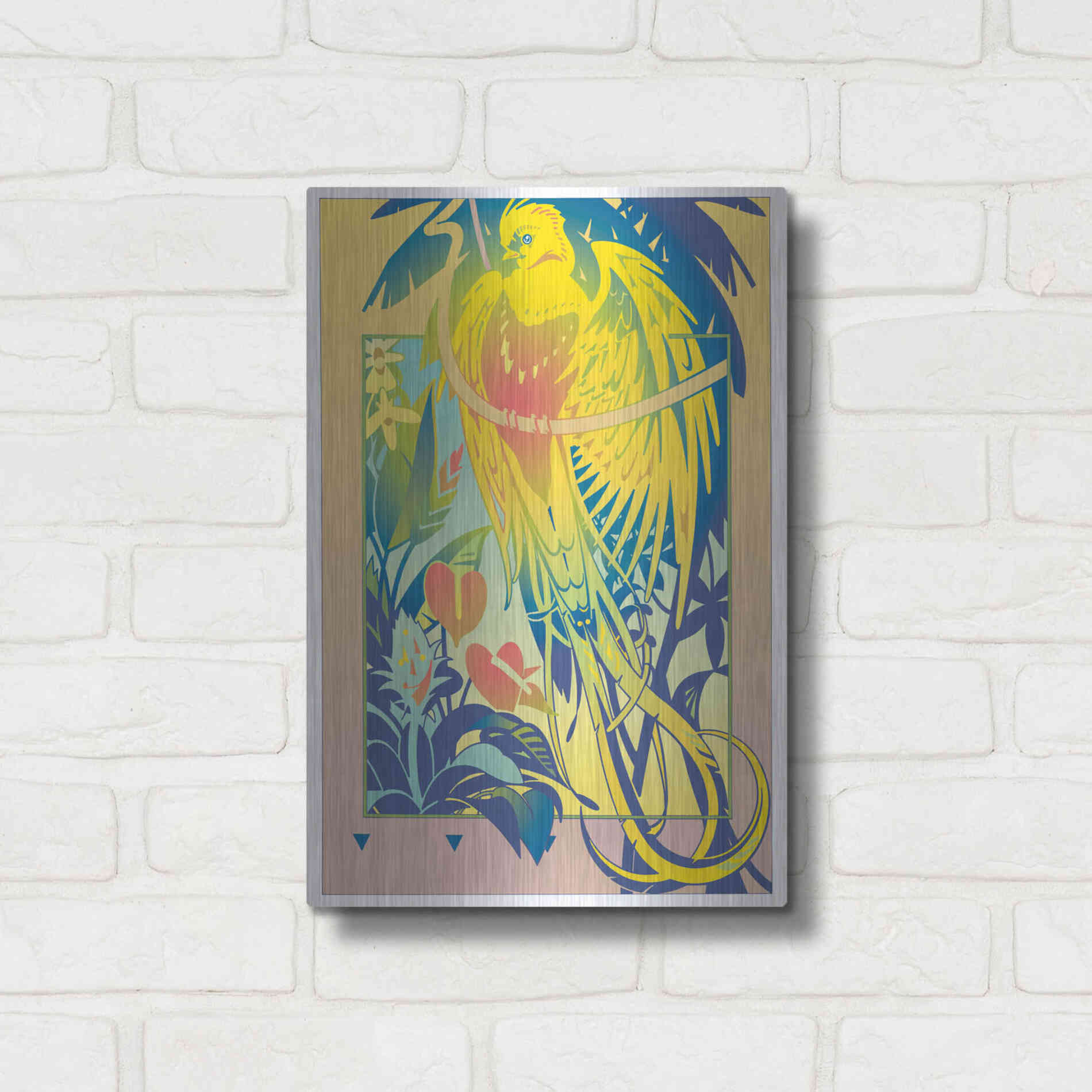 Luxe Metal Art 'Tropical Garden' by David Chestnutt, Metal Wall Art,12x16