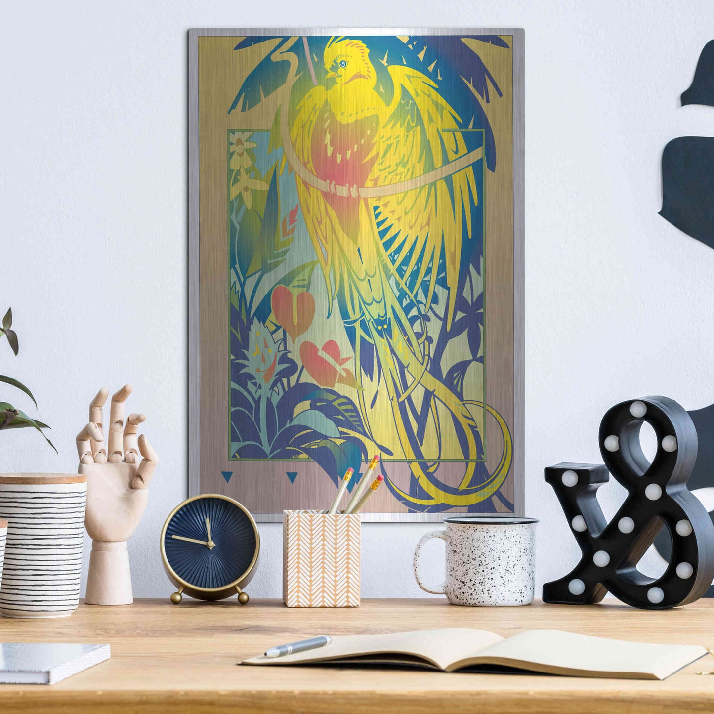 Luxe Metal Art 'Tropical Garden' by David Chestnutt, Metal Wall Art,12x16