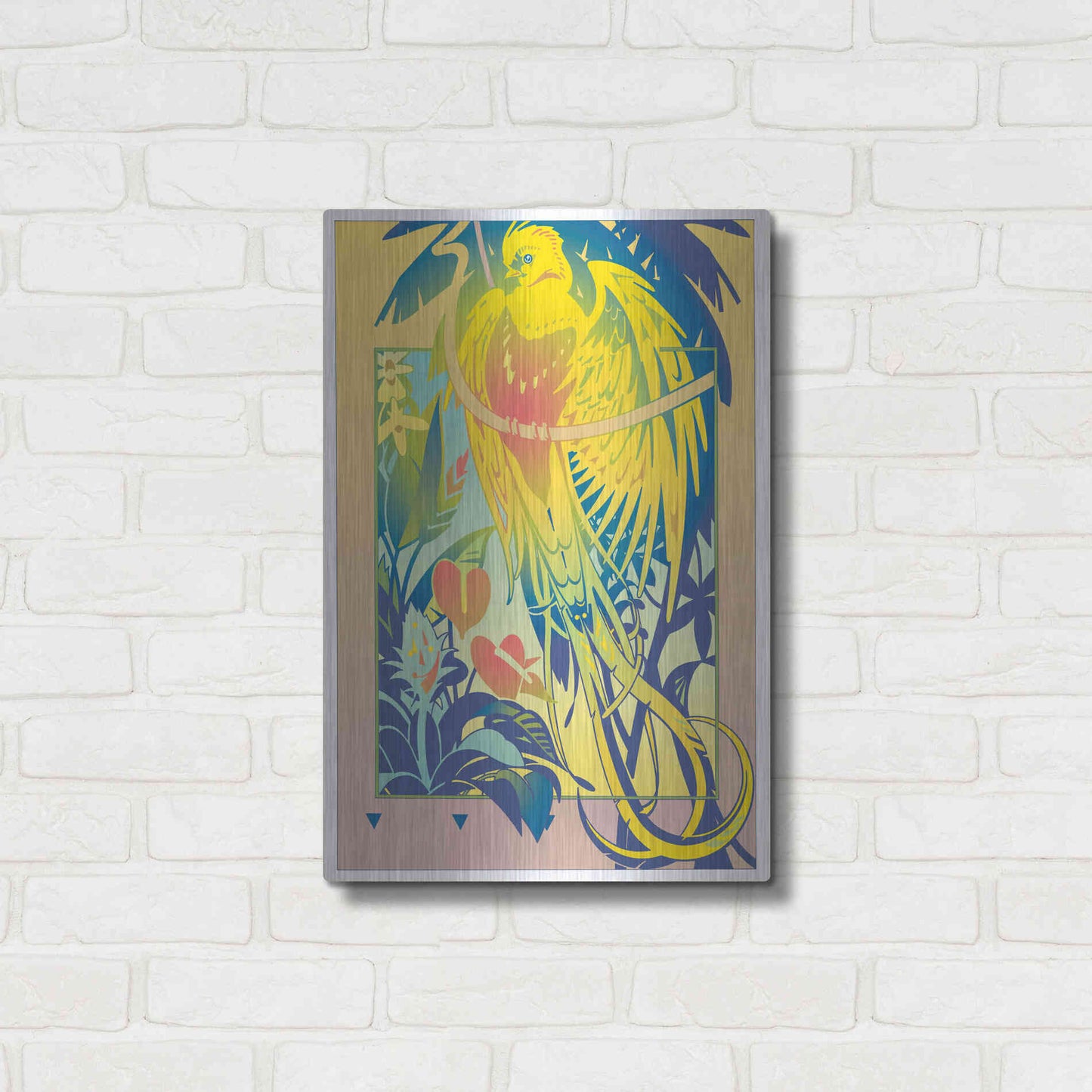 Luxe Metal Art 'Tropical Garden' by David Chestnutt, Metal Wall Art,16x24