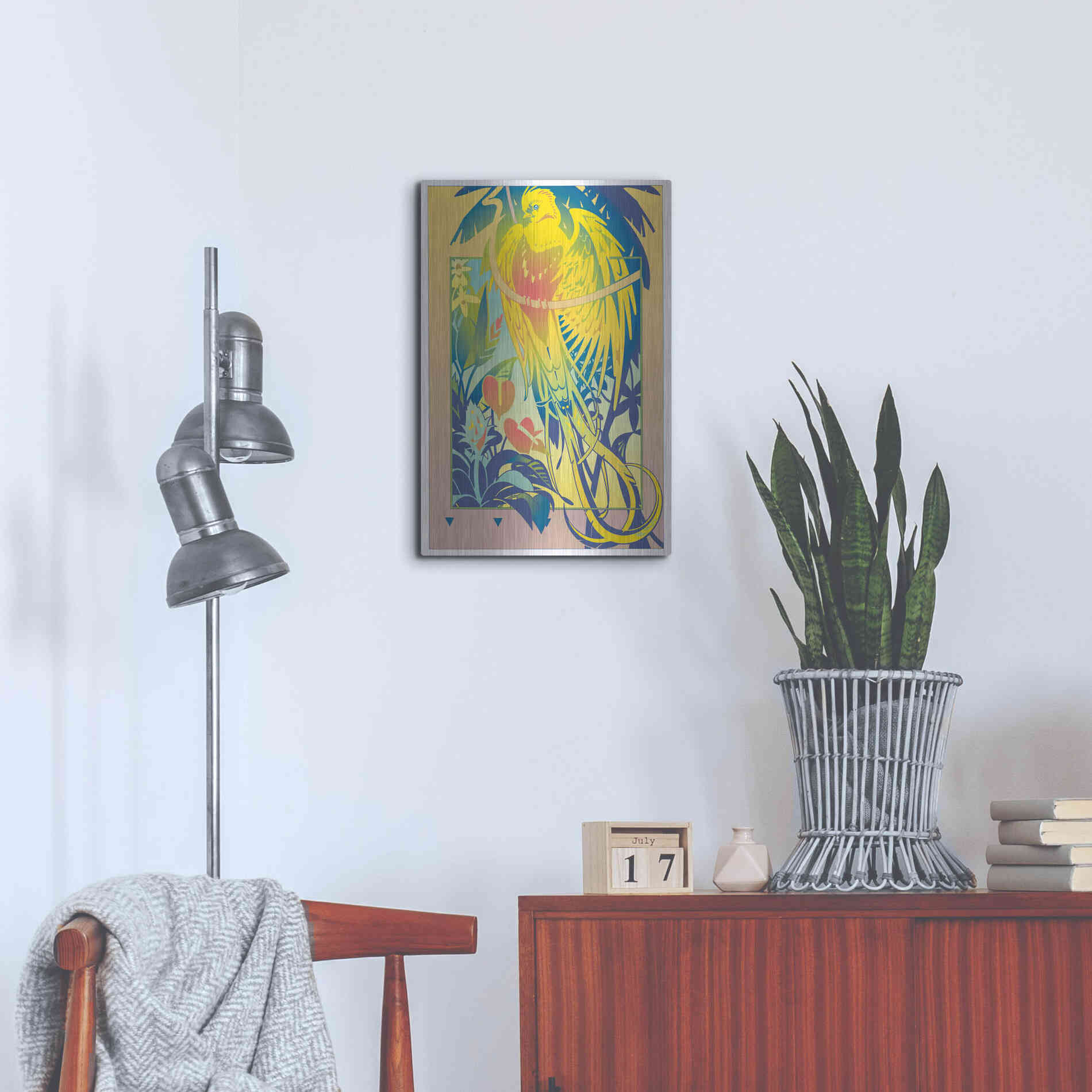 Luxe Metal Art 'Tropical Garden' by David Chestnutt, Metal Wall Art,16x24