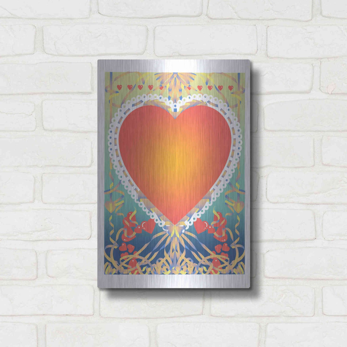 Luxe Metal Art 'Valentine Heart' by David Chestnutt, Metal Wall Art,12x16