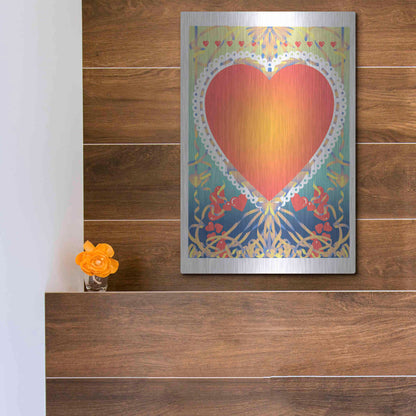 Luxe Metal Art 'Valentine Heart' by David Chestnutt, Metal Wall Art,12x16