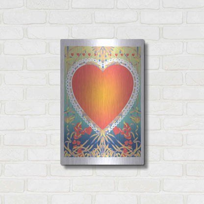 Luxe Metal Art 'Valentine Heart' by David Chestnutt, Metal Wall Art,16x24