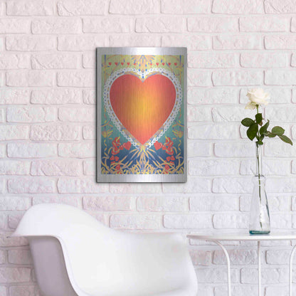 Luxe Metal Art 'Valentine Heart' by David Chestnutt, Metal Wall Art,16x24