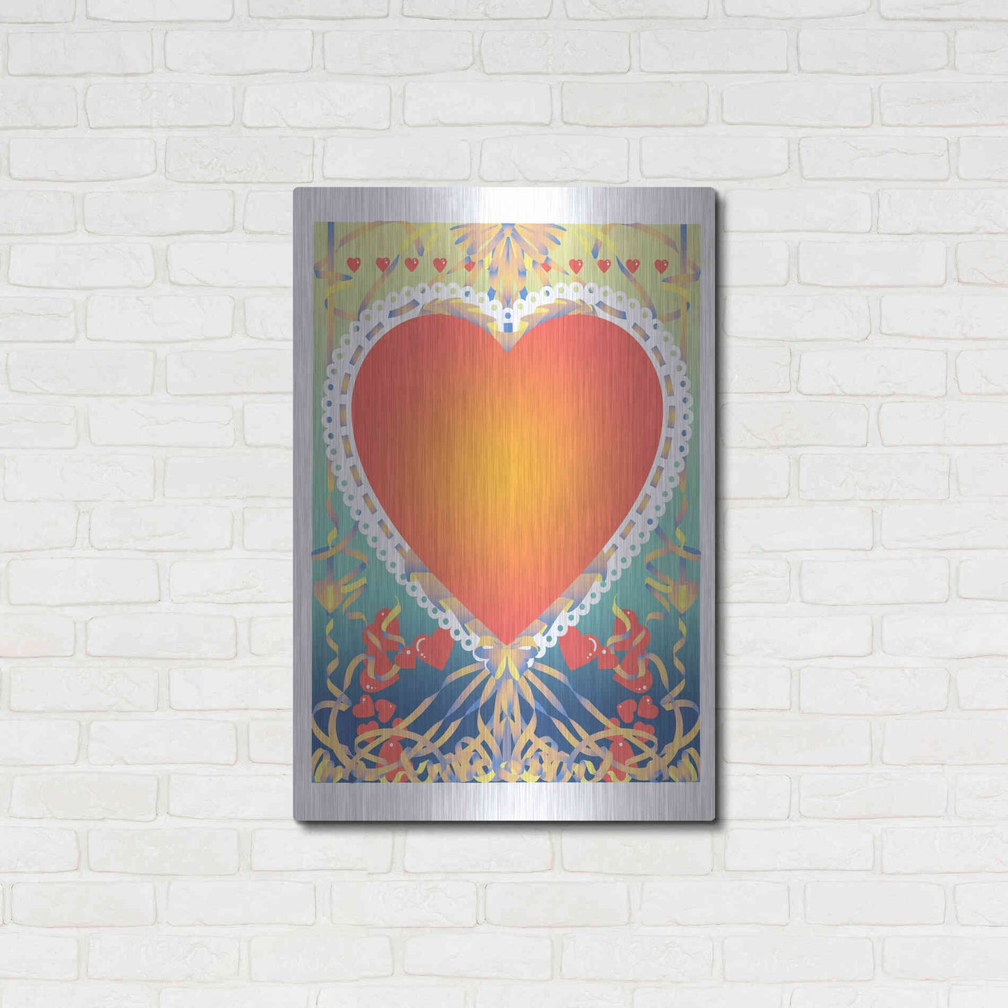 Luxe Metal Art 'Valentine Heart' by David Chestnutt, Metal Wall Art,24x36