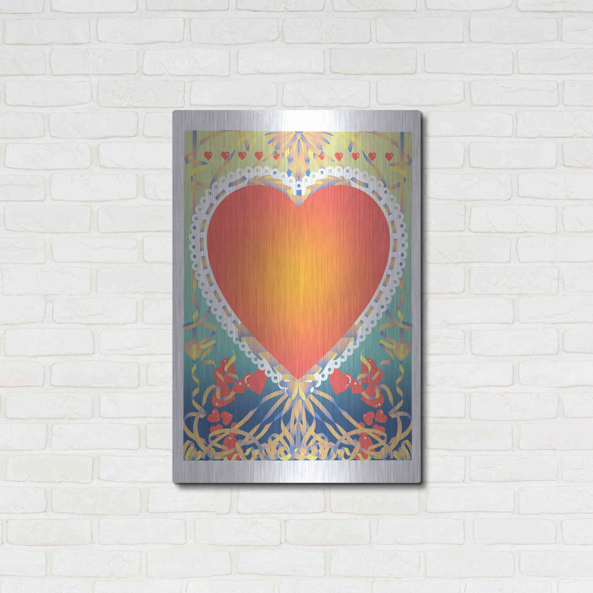 Luxe Metal Art 'Valentine Heart' by David Chestnutt, Metal Wall Art,24x36