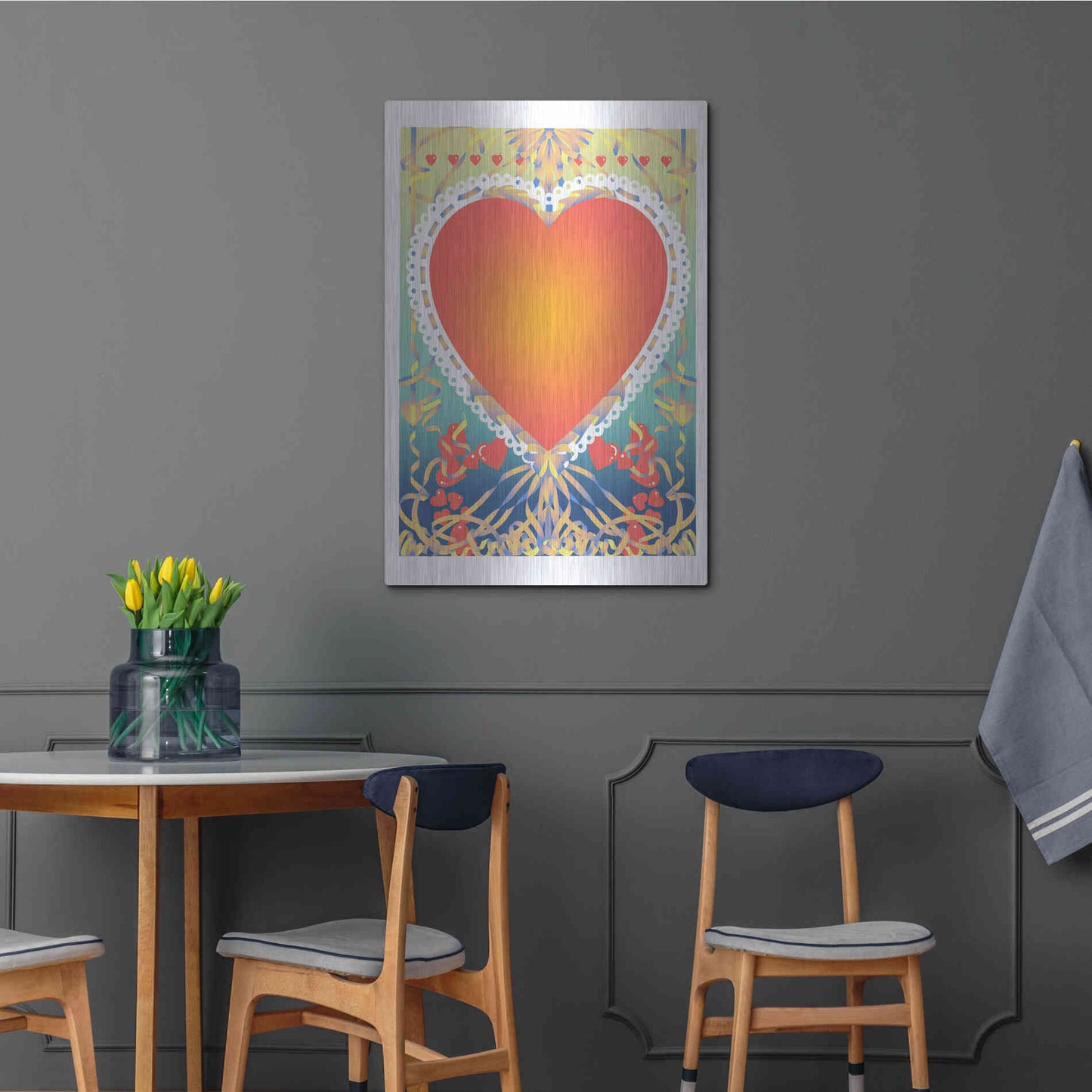 Luxe Metal Art 'Valentine Heart' by David Chestnutt, Metal Wall Art,24x36