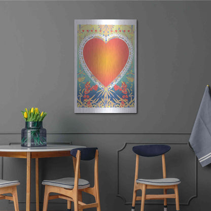 Luxe Metal Art 'Valentine Heart' by David Chestnutt, Metal Wall Art,24x36