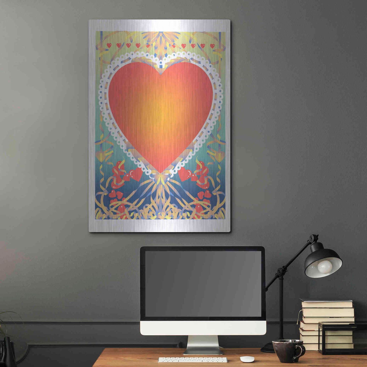 Luxe Metal Art 'Valentine Heart' by David Chestnutt, Metal Wall Art,24x36
