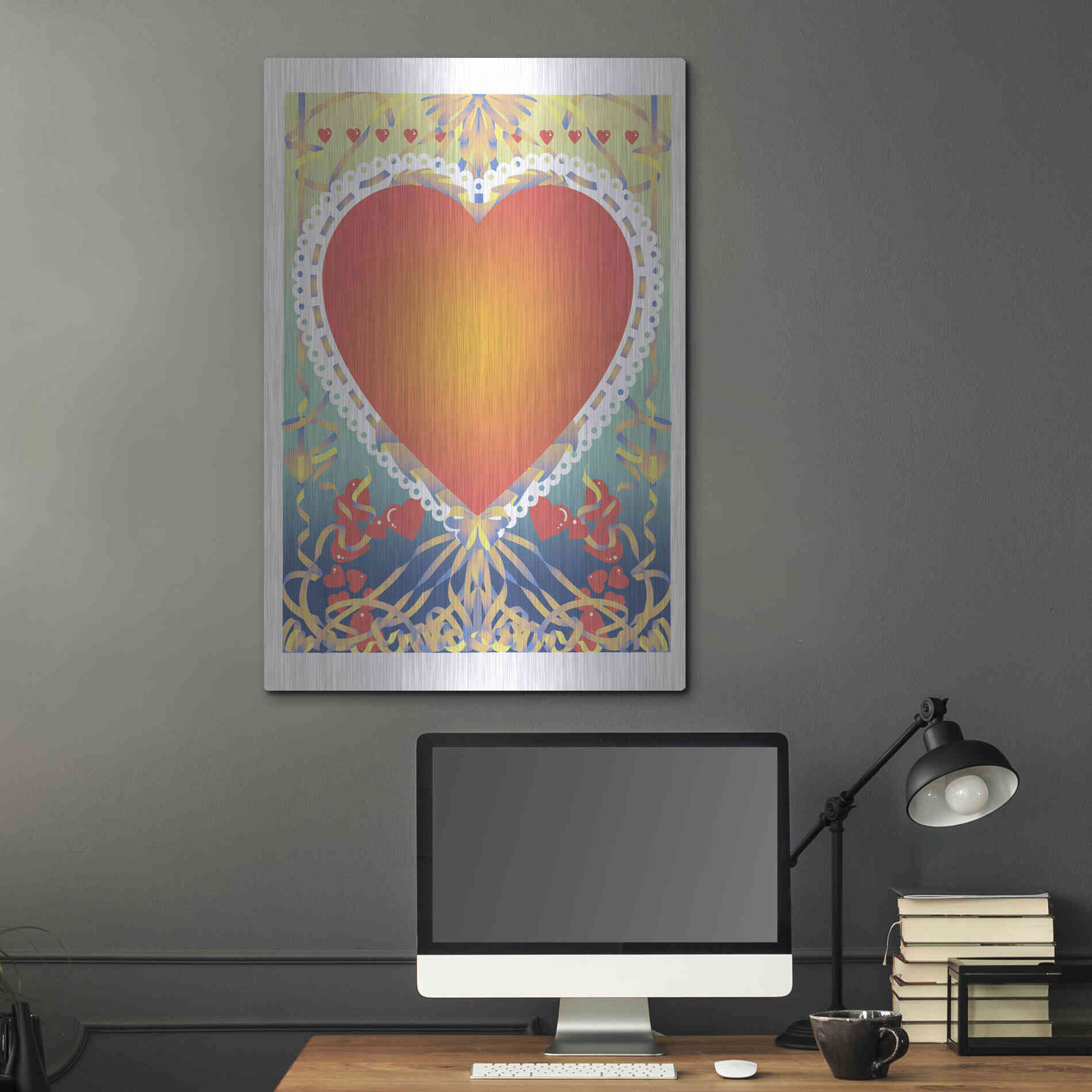 Luxe Metal Art 'Valentine Heart' by David Chestnutt, Metal Wall Art,24x36
