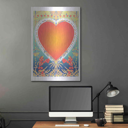 Luxe Metal Art 'Valentine Heart' by David Chestnutt, Metal Wall Art,24x36