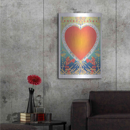 Luxe Metal Art 'Valentine Heart' by David Chestnutt, Metal Wall Art,24x36