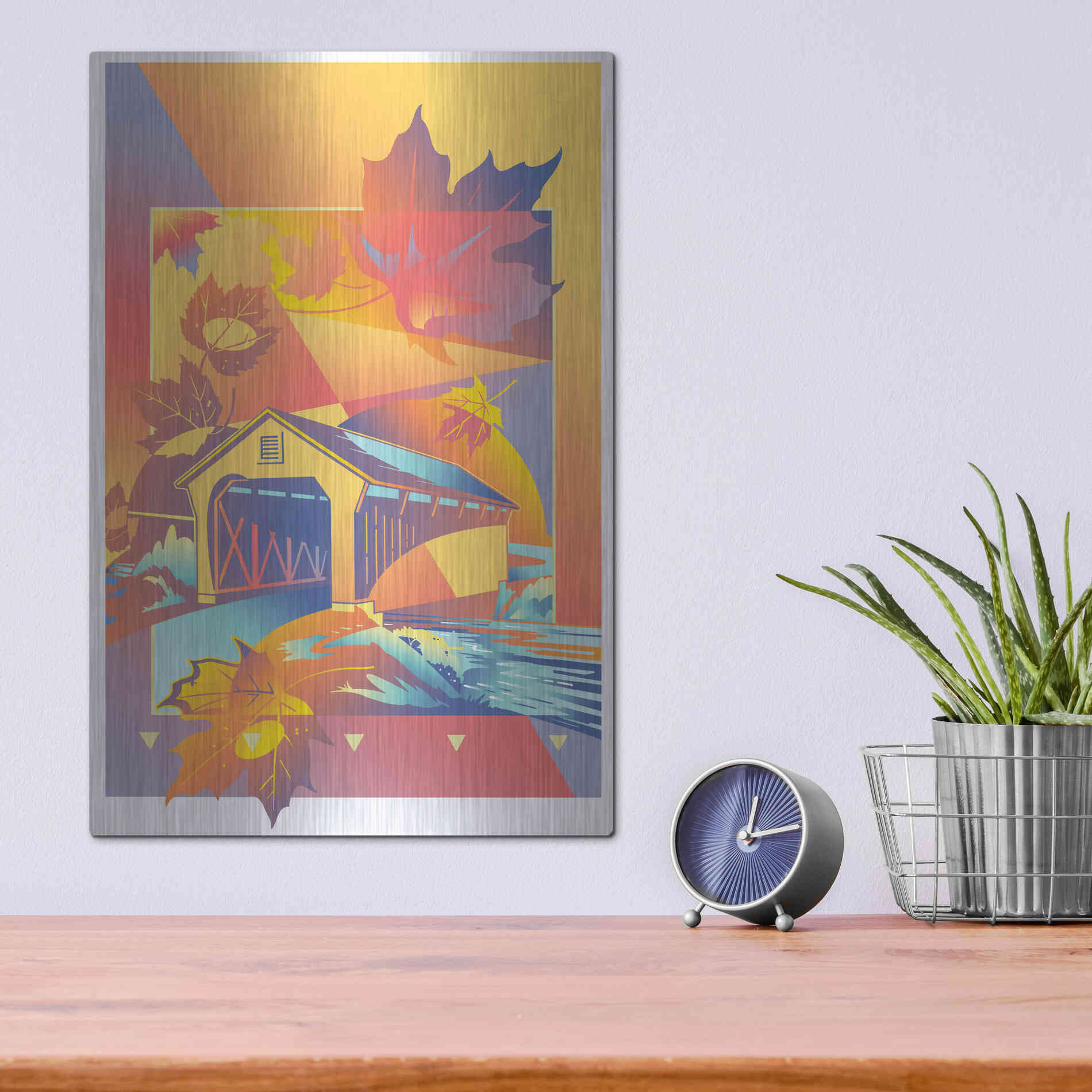 Luxe Metal Art 'Vermont' by David Chestnutt, Metal Wall Art,12x16