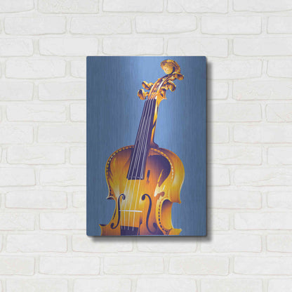 Luxe Metal Art 'Violin' by David Chestnutt, Metal Wall Art,16x24