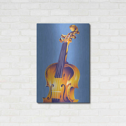 Luxe Metal Art 'Violin' by David Chestnutt, Metal Wall Art,24x36