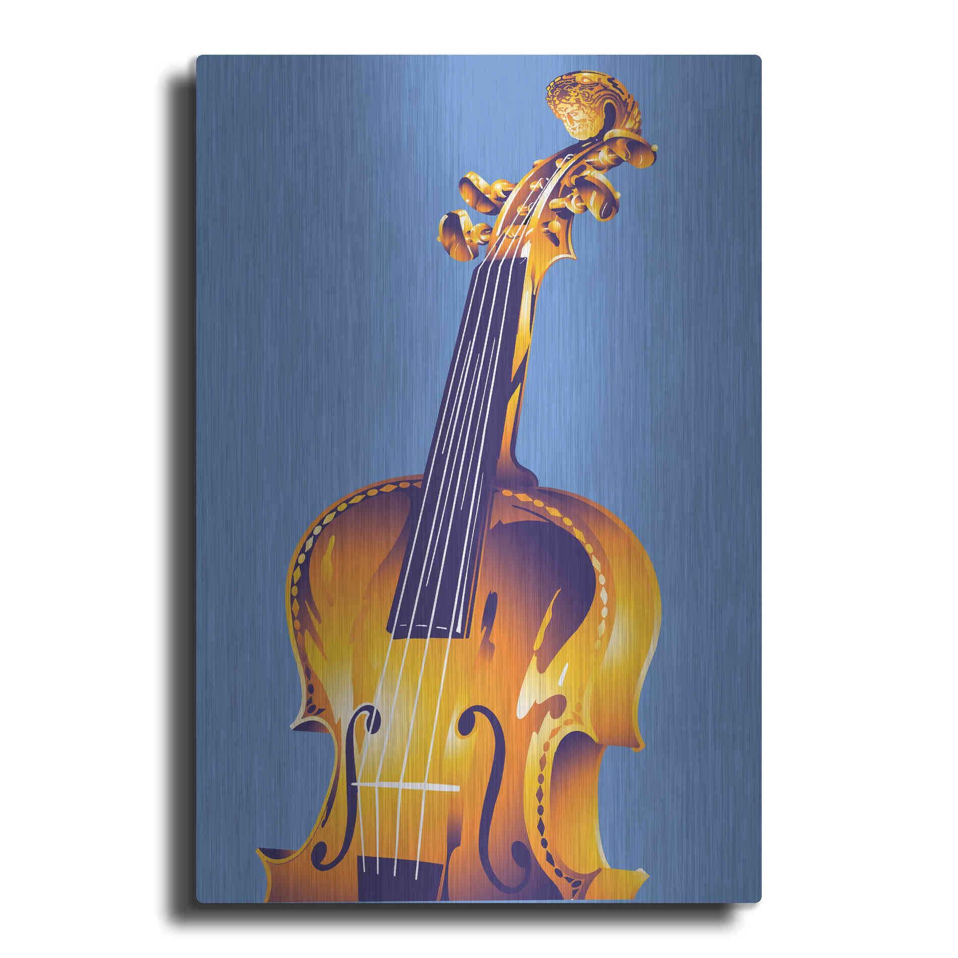 Luxe Metal Art 'Violin' by David Chestnutt, Metal Wall Art