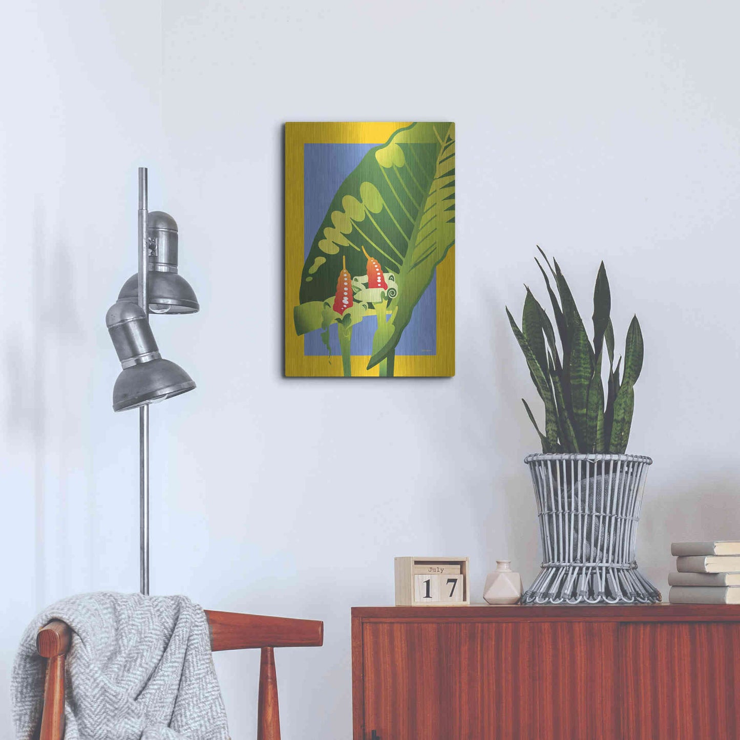 Luxe Metal Art 'Alocasia' by David Chestnutt, Metal Wall Art,16x24