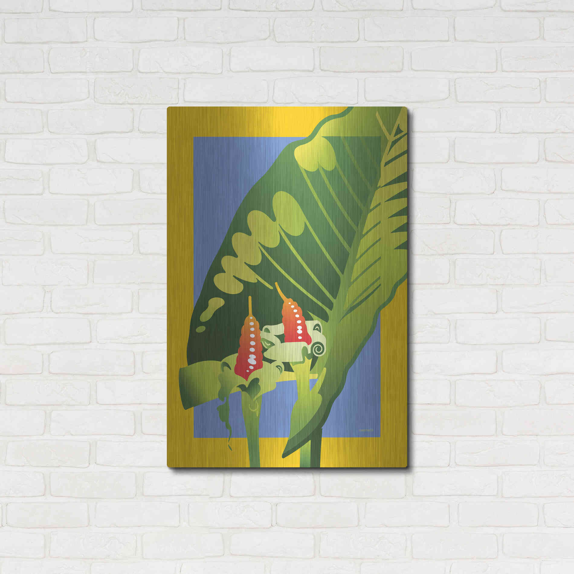 Luxe Metal Art 'Alocasia' by David Chestnutt, Metal Wall Art,24x36