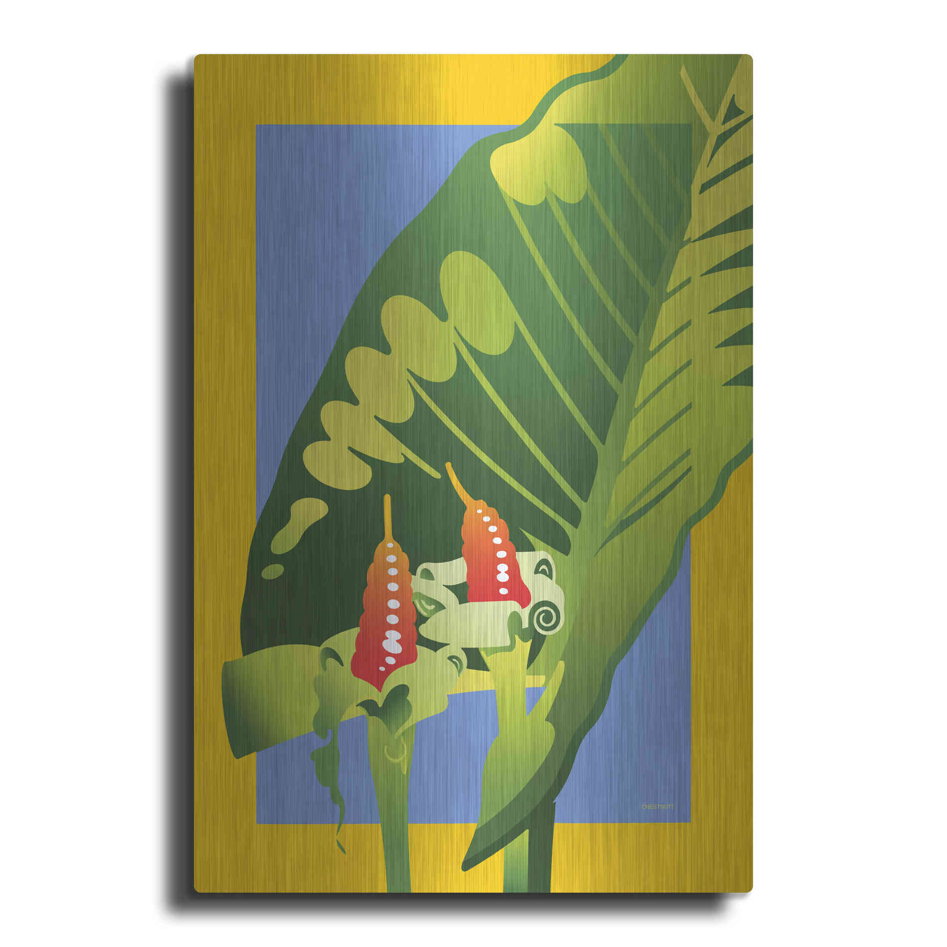 Luxe Metal Art 'Alocasia' by David Chestnutt, Metal Wall Art