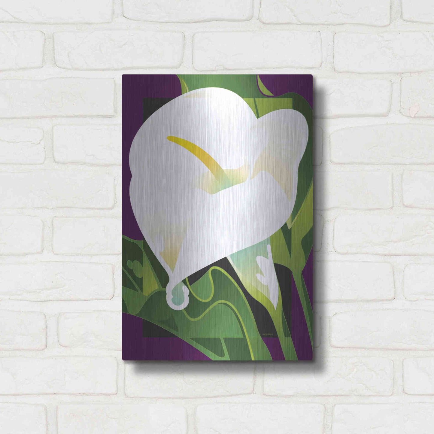 Luxe Metal Art 'Calla Lily' by David Chestnutt, Metal Wall Art,12x16