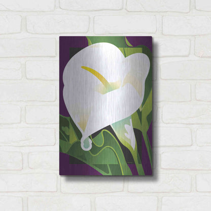 Luxe Metal Art 'Calla Lily' by David Chestnutt, Metal Wall Art,12x16