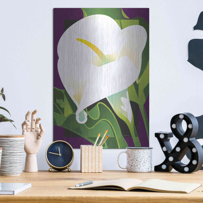 Luxe Metal Art 'Calla Lily' by David Chestnutt, Metal Wall Art,12x16