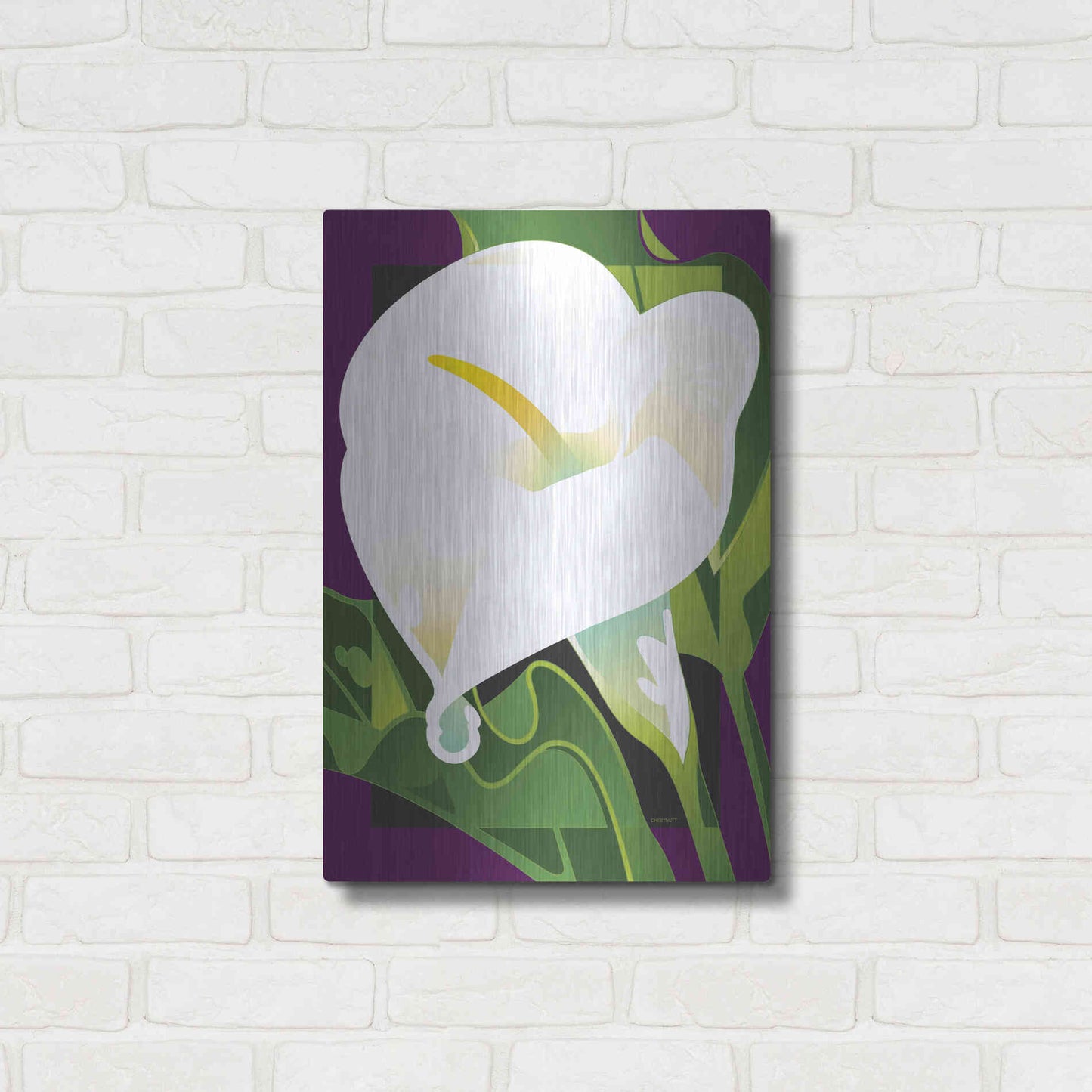 Luxe Metal Art 'Calla Lily' by David Chestnutt, Metal Wall Art,16x24