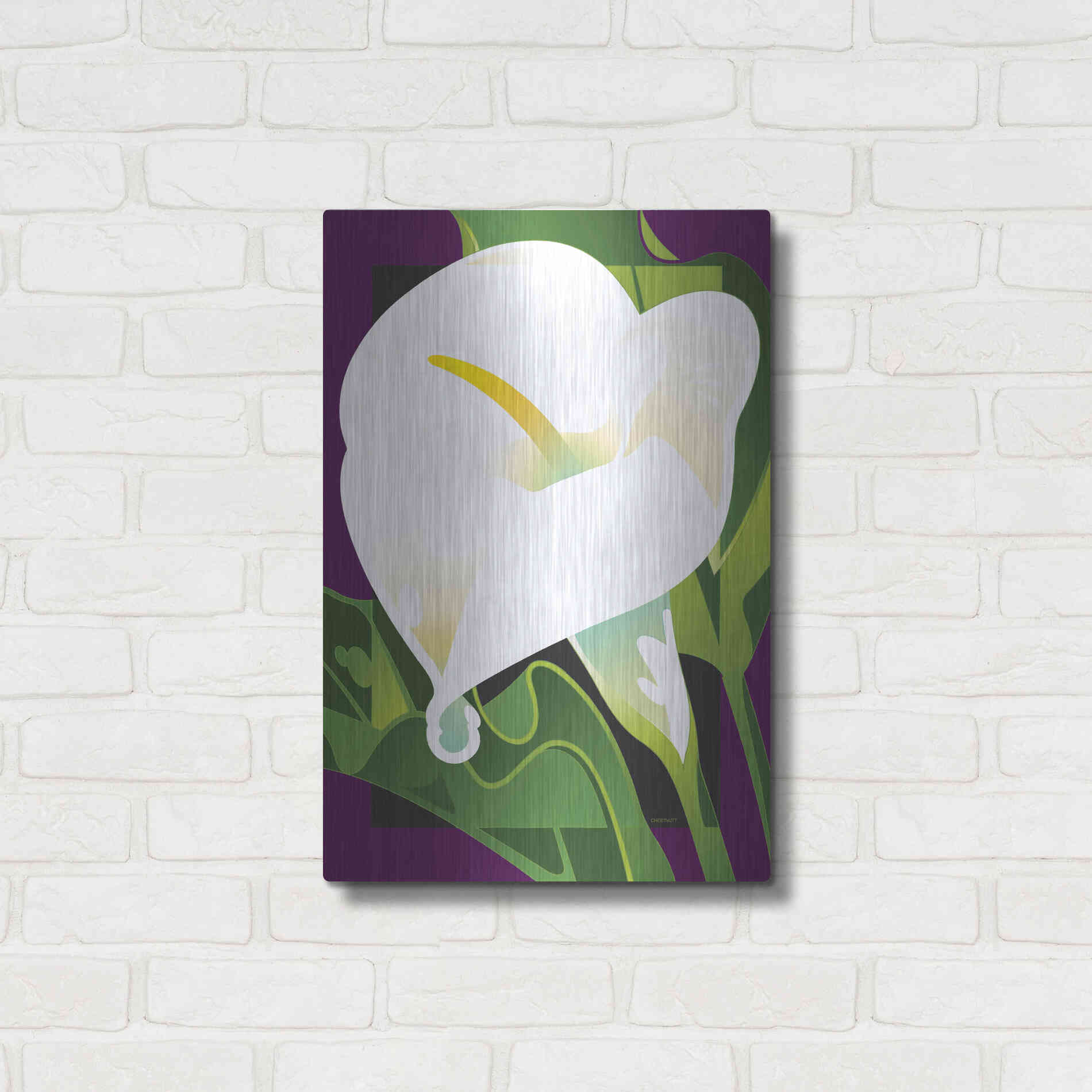 Luxe Metal Art 'Calla Lily' by David Chestnutt, Metal Wall Art,16x24