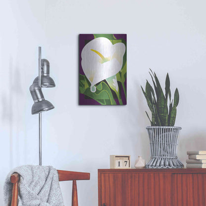 Luxe Metal Art 'Calla Lily' by David Chestnutt, Metal Wall Art,16x24