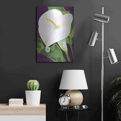 Luxe Metal Art 'Calla Lily' by David Chestnutt, Metal Wall Art,16x24