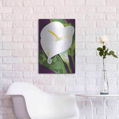 Luxe Metal Art 'Calla Lily' by David Chestnutt, Metal Wall Art,16x24