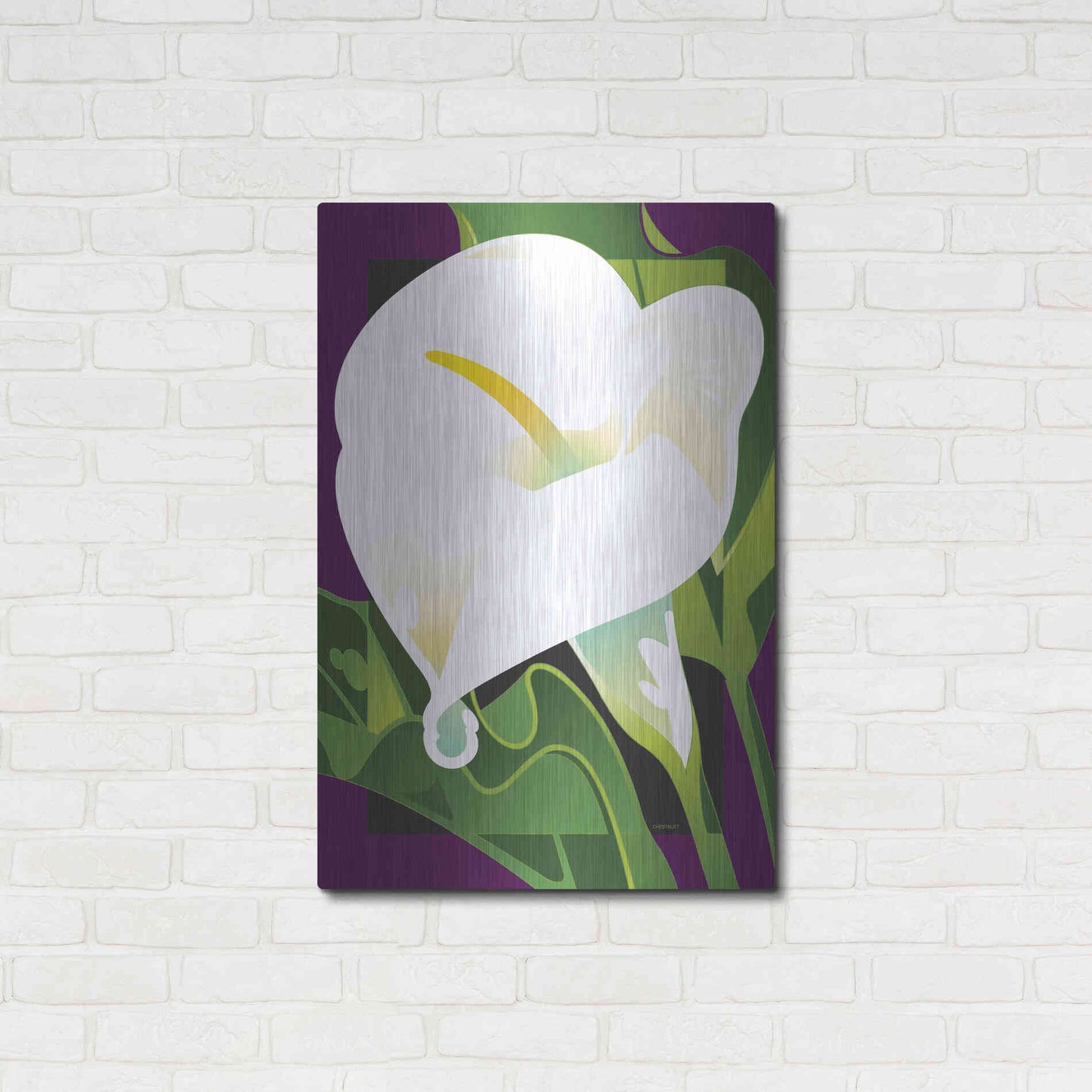 Luxe Metal Art 'Calla Lily' by David Chestnutt, Metal Wall Art,24x36