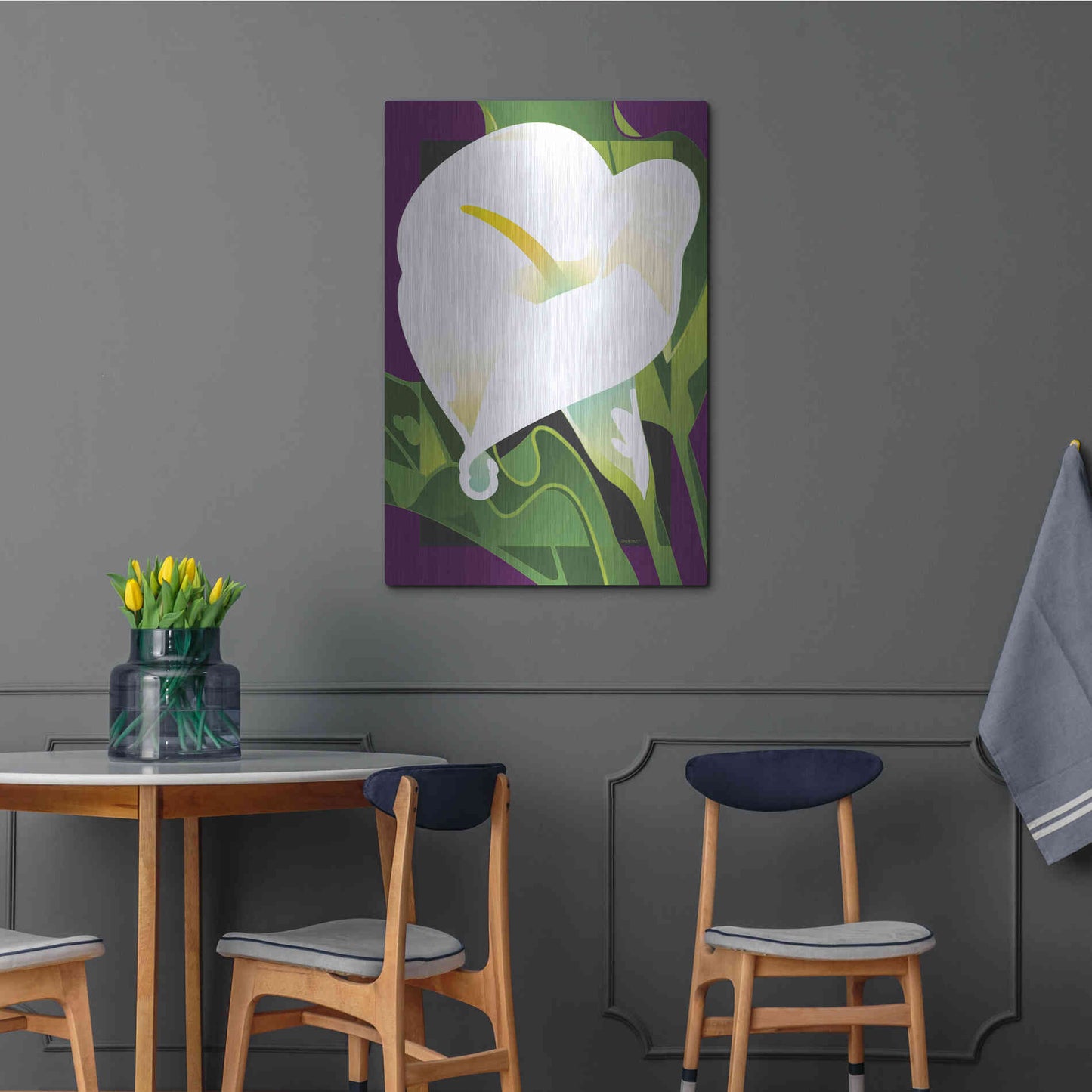 Luxe Metal Art 'Calla Lily' by David Chestnutt, Metal Wall Art,24x36