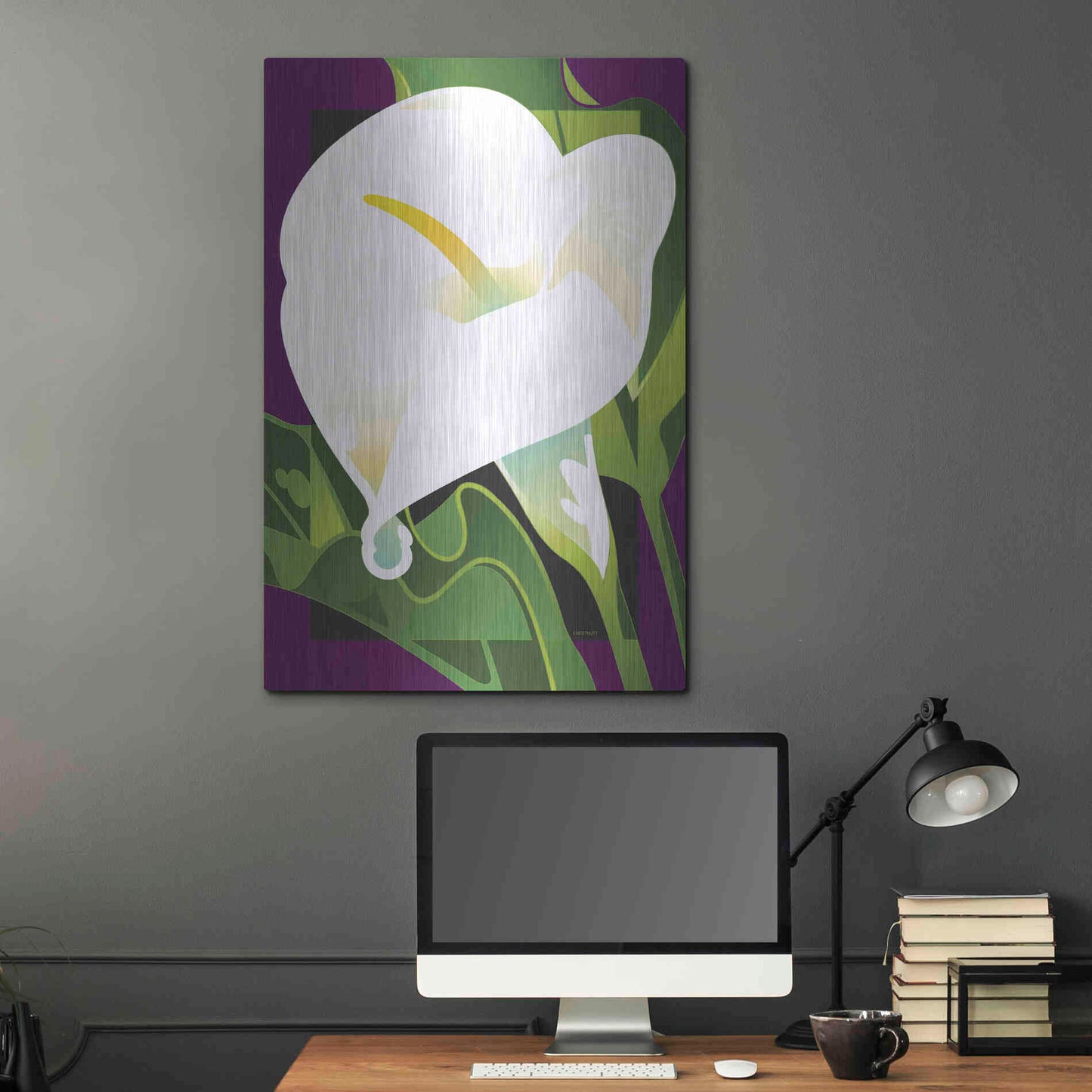 Luxe Metal Art 'Calla Lily' by David Chestnutt, Metal Wall Art,24x36