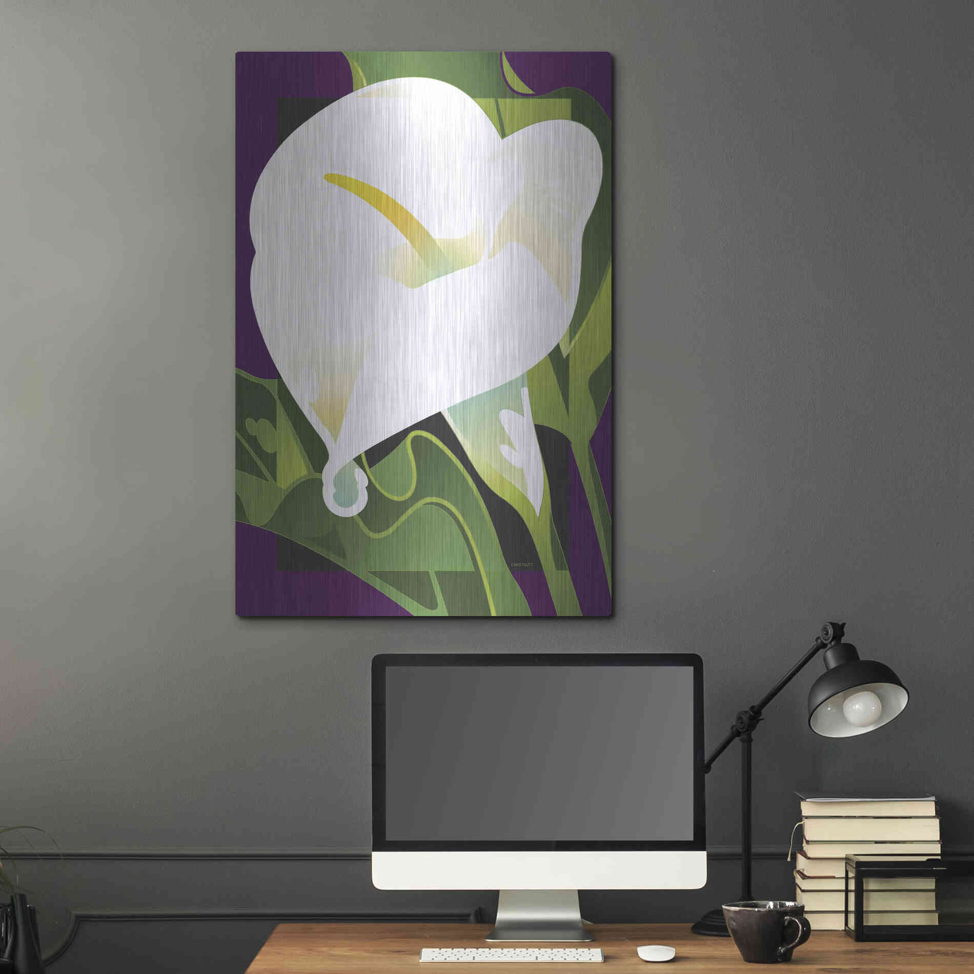 Luxe Metal Art 'Calla Lily' by David Chestnutt, Metal Wall Art,24x36