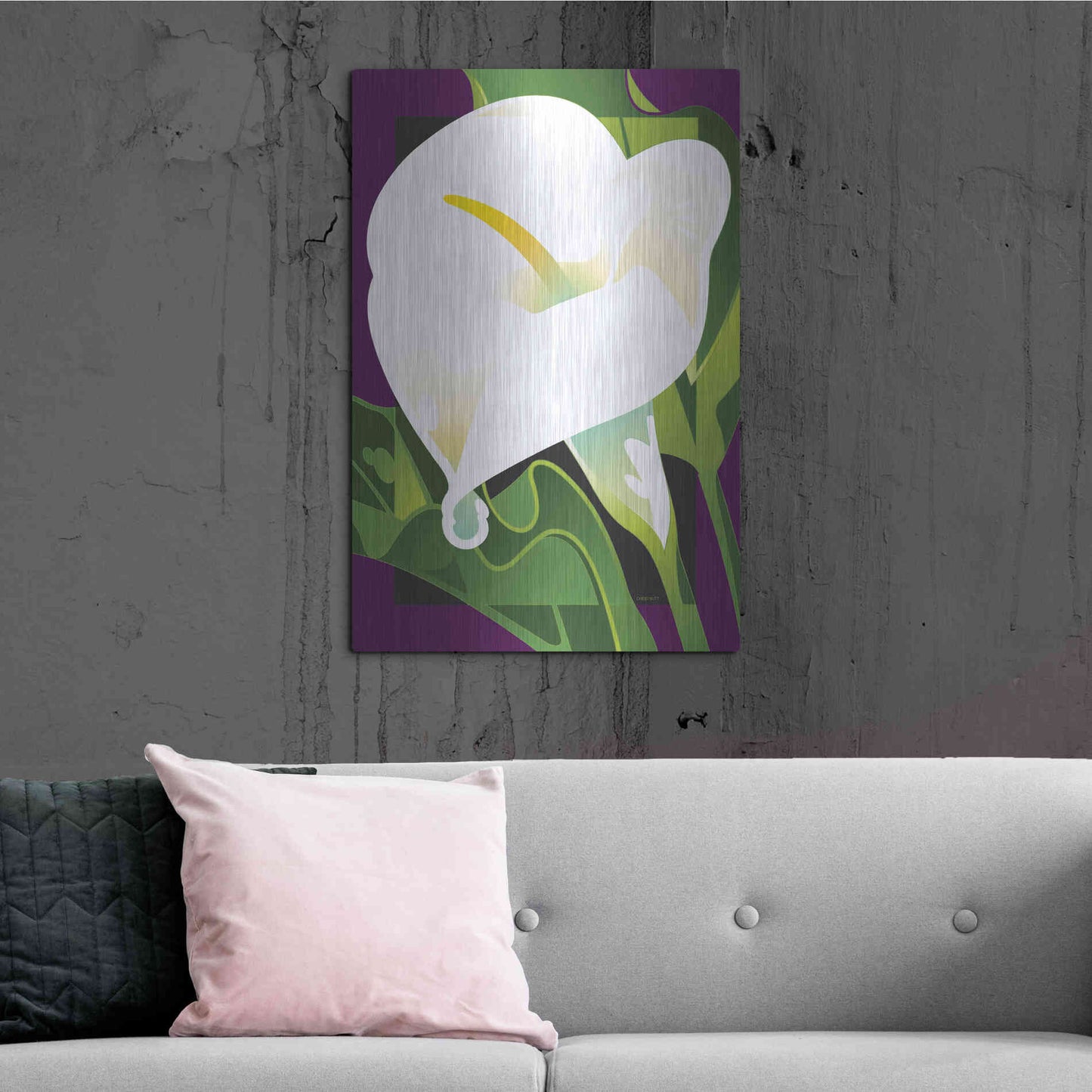 Luxe Metal Art 'Calla Lily' by David Chestnutt, Metal Wall Art,24x36