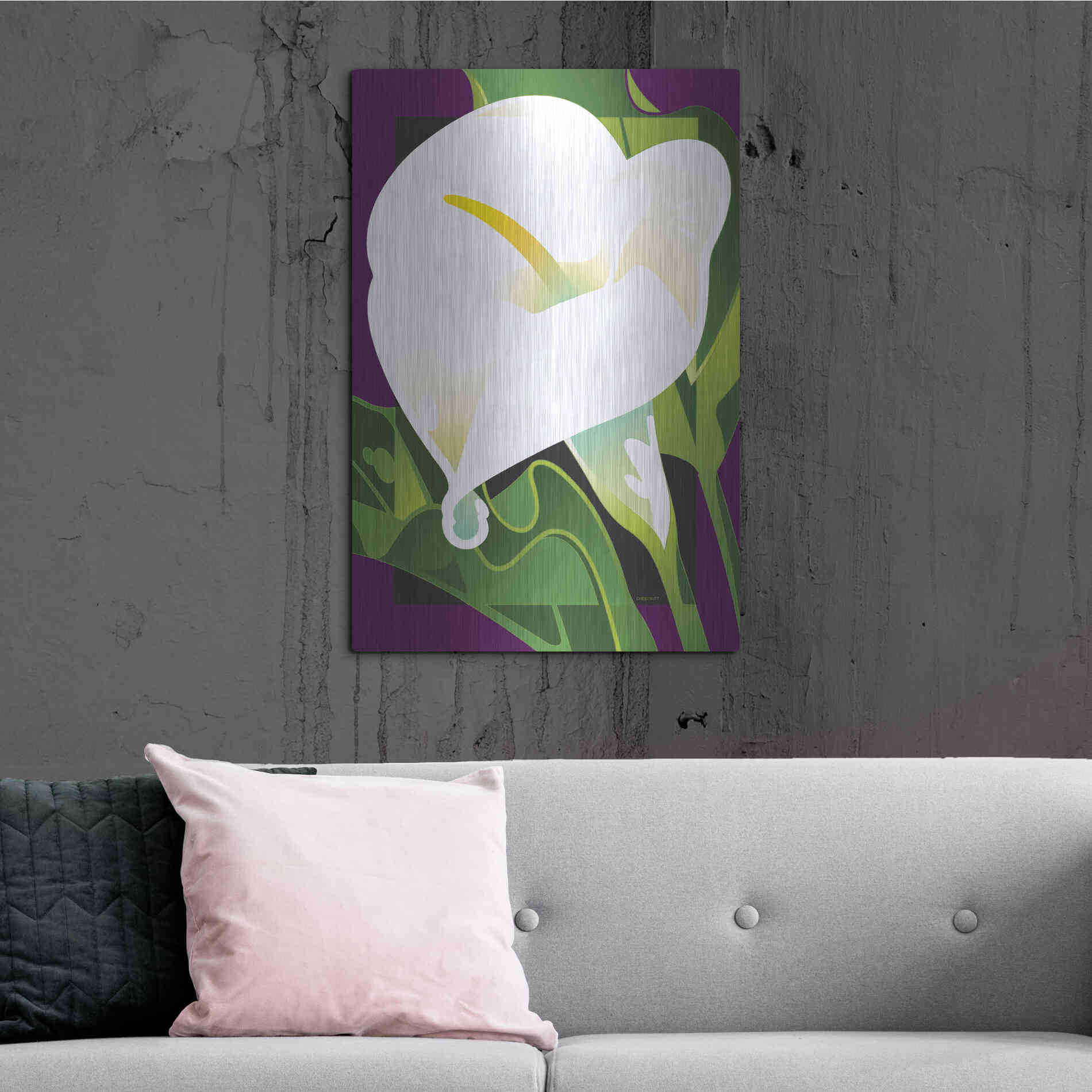 Luxe Metal Art 'Calla Lily' by David Chestnutt, Metal Wall Art,24x36