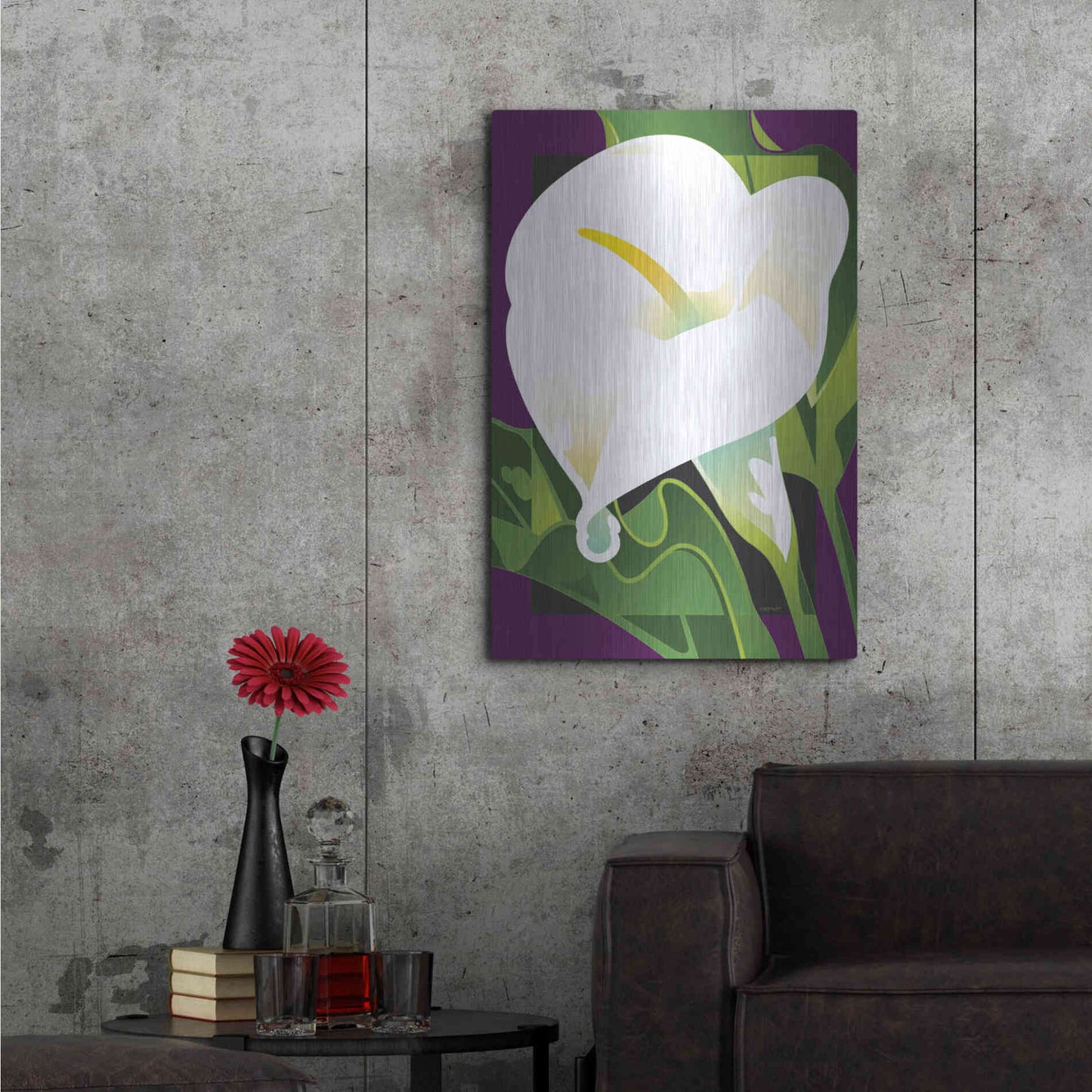 Luxe Metal Art 'Calla Lily' by David Chestnutt, Metal Wall Art,24x36