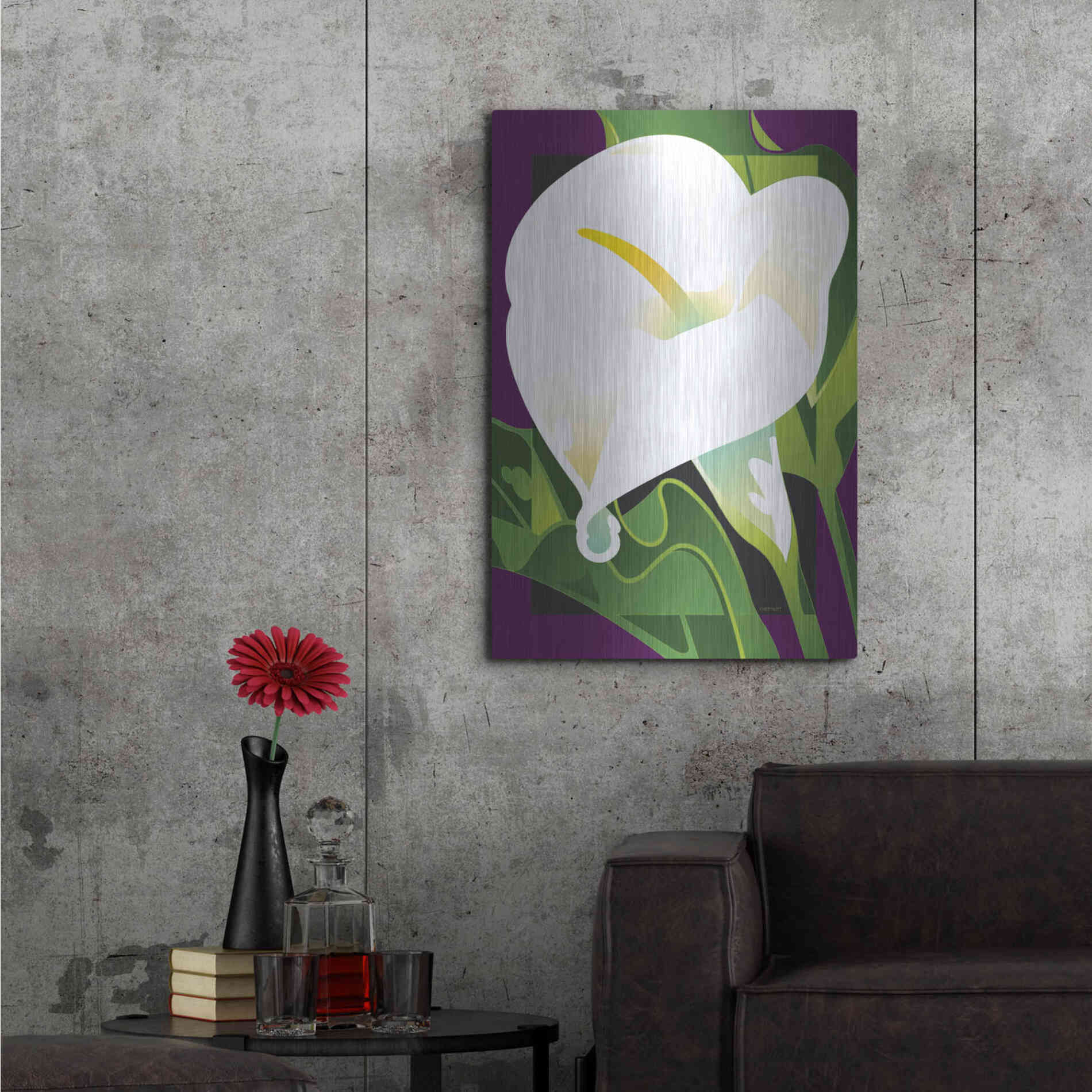 Luxe Metal Art 'Calla Lily' by David Chestnutt, Metal Wall Art,24x36