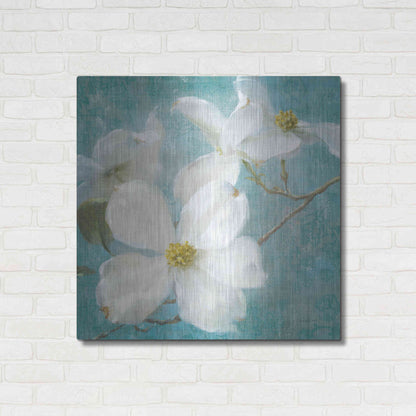 Luxe Metal Art 'Indiness Blossom Square Vintage I' by Danhui Nai, Metal Wall Art,36x36