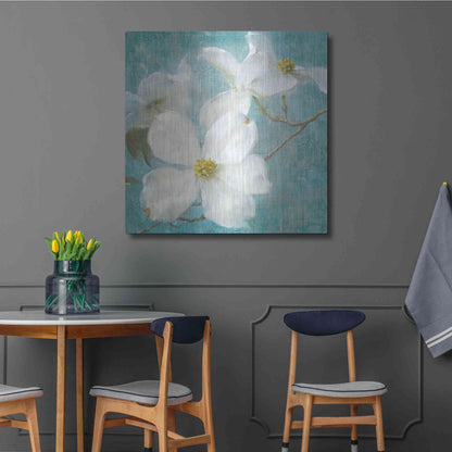 Luxe Metal Art 'Indiness Blossom Square Vintage I' by Danhui Nai, Metal Wall Art,36x36