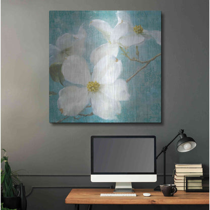 Luxe Metal Art 'Indiness Blossom Square Vintage I' by Danhui Nai, Metal Wall Art,36x36