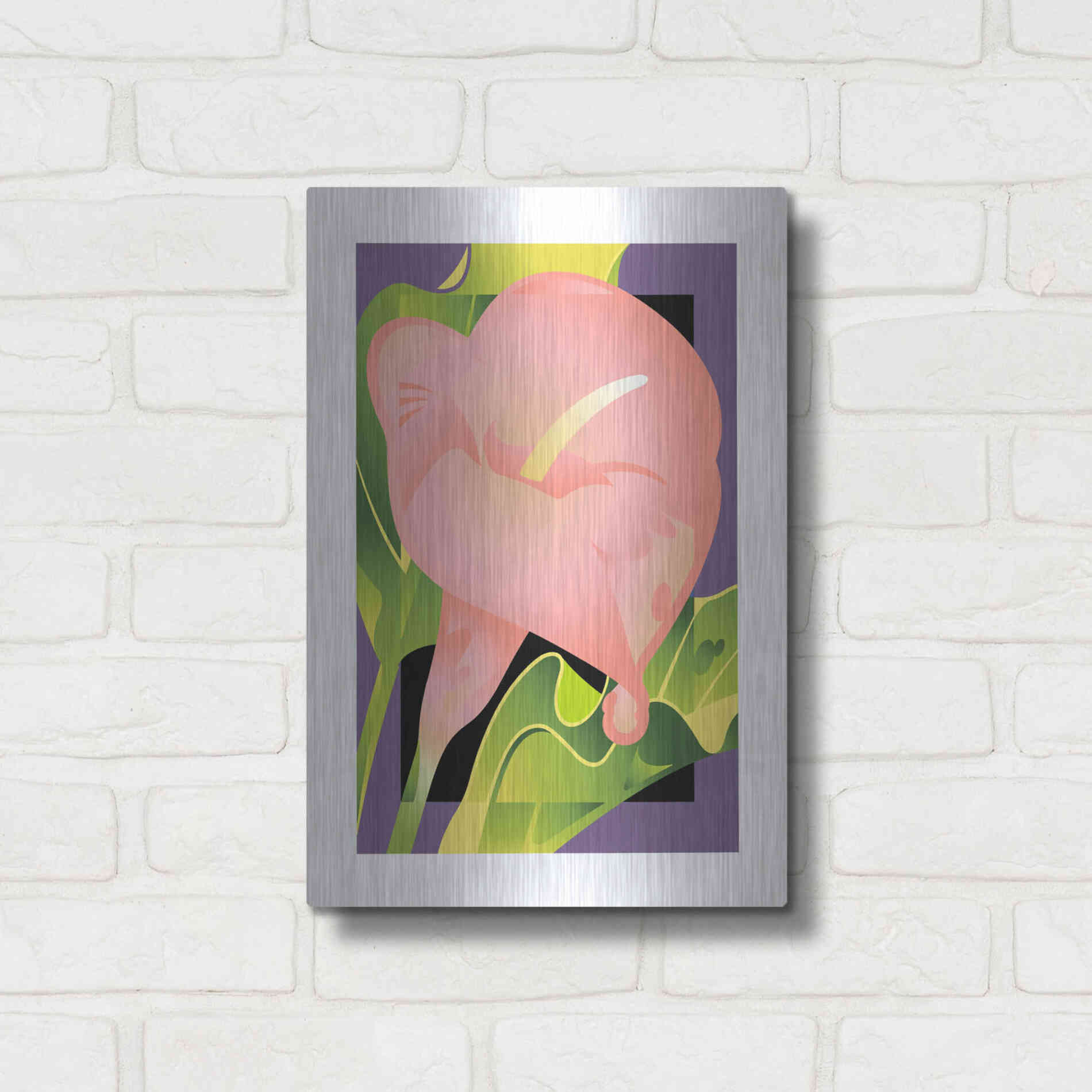 Luxe Metal Art 'Calla Pink' by David Chestnutt, Metal Wall Art,12x16