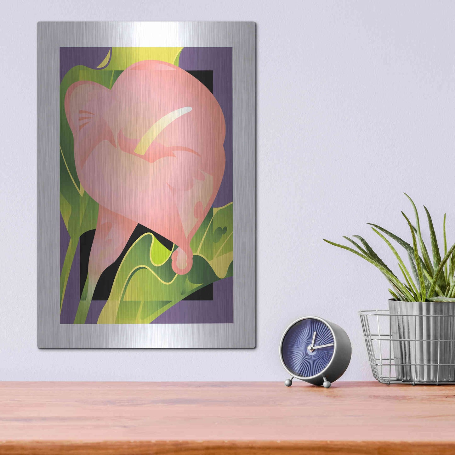 Luxe Metal Art 'Calla Pink' by David Chestnutt, Metal Wall Art,12x16