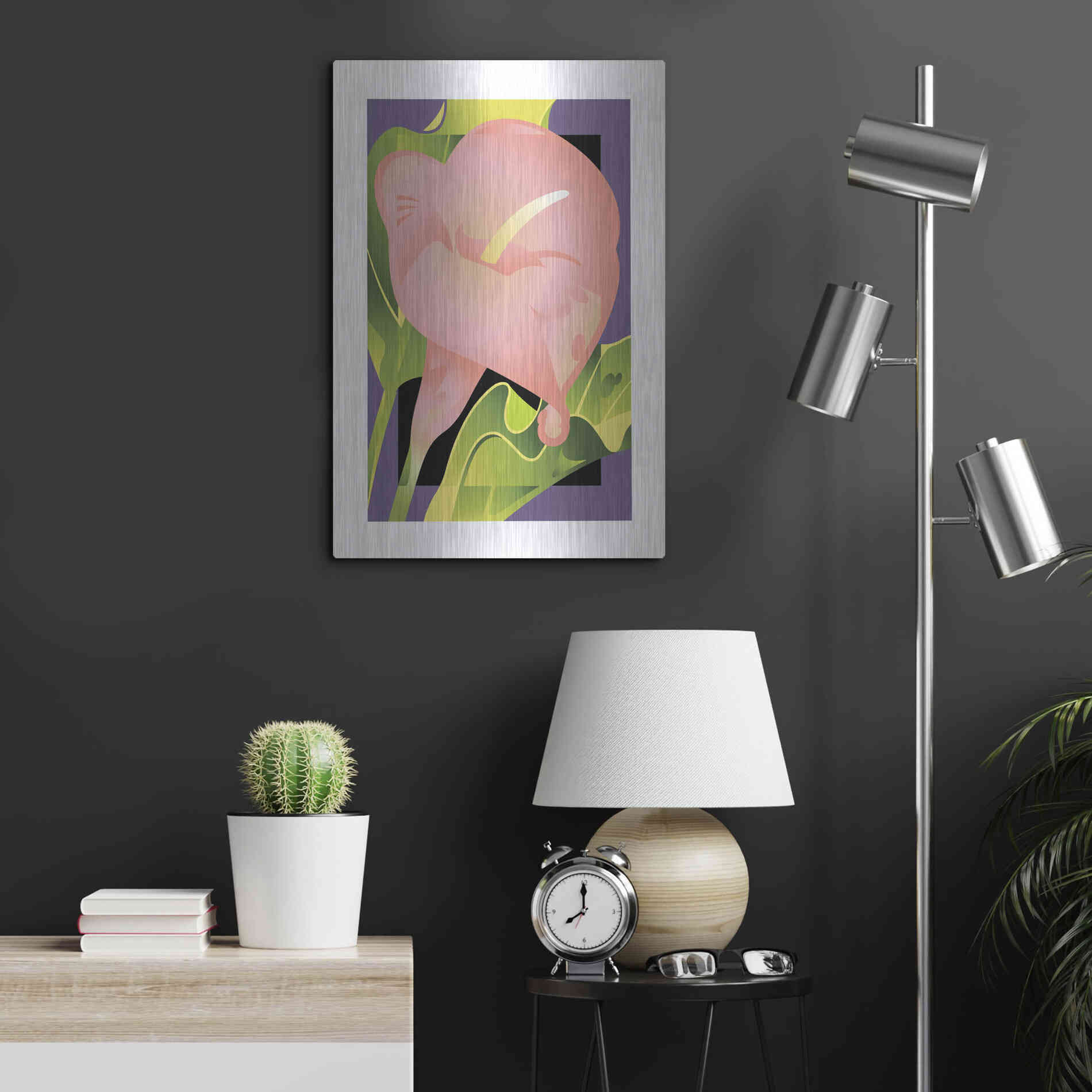 Luxe Metal Art 'Calla Pink' by David Chestnutt, Metal Wall Art,16x24