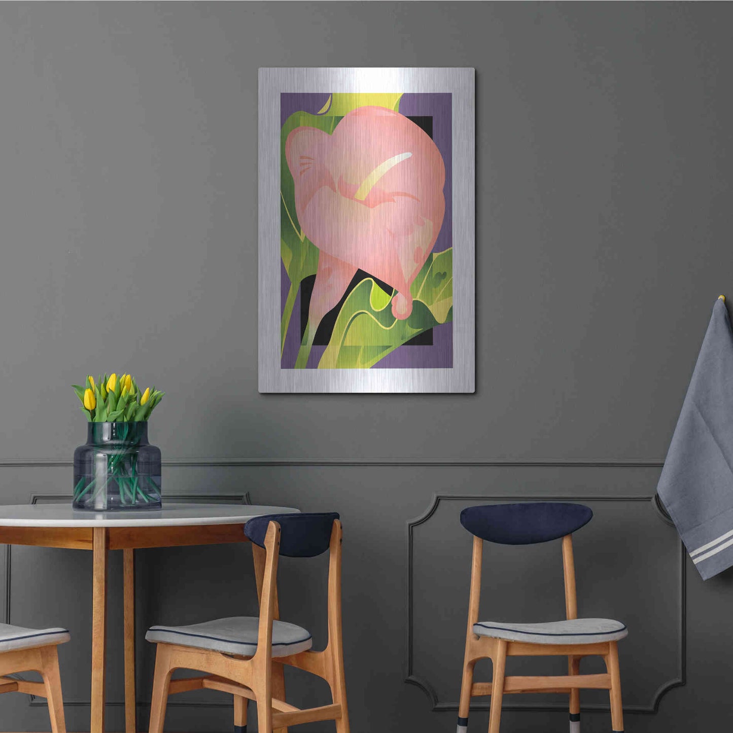 Luxe Metal Art 'Calla Pink' by David Chestnutt, Metal Wall Art,24x36