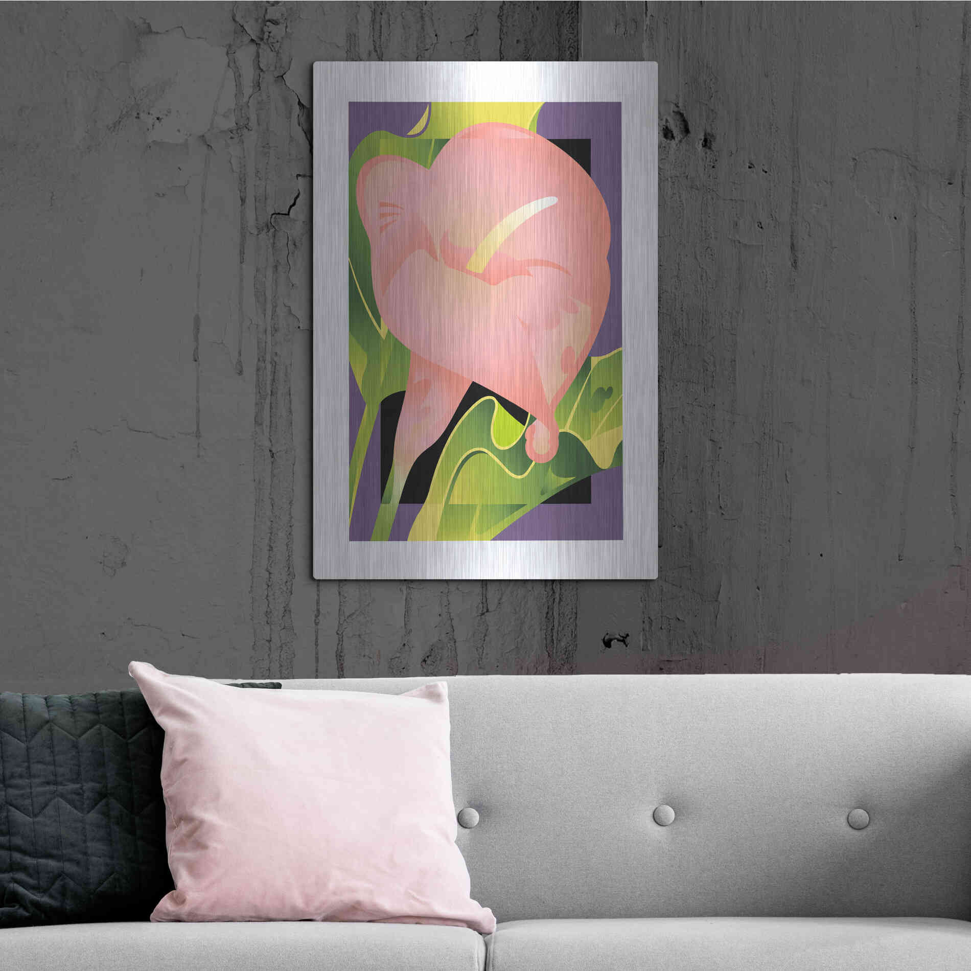 Luxe Metal Art 'Calla Pink' by David Chestnutt, Metal Wall Art,24x36